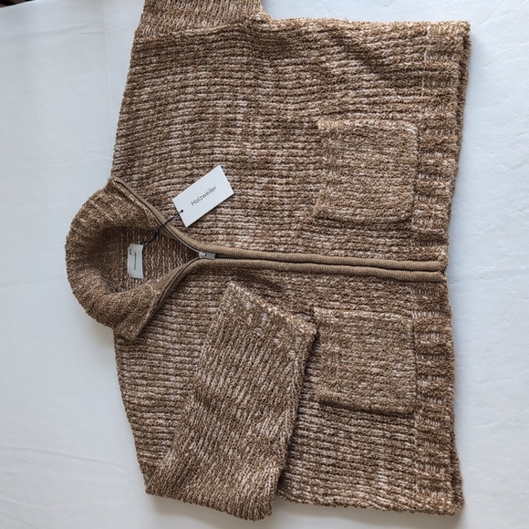 Holzweiler Sweaters - NWT Holzweiler Tine Seed Brown Knit Wool Blend Boxy Cardigan Women's Size Small